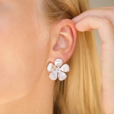 vandfaste blomster øreringe i stål - OCEANA