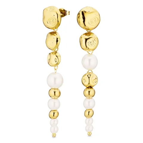 vandfaste lange øreringe i forgyldt stål - OCEANA