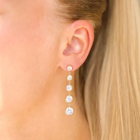 vandfaste øreringe i forgyldt stål - OCEANA