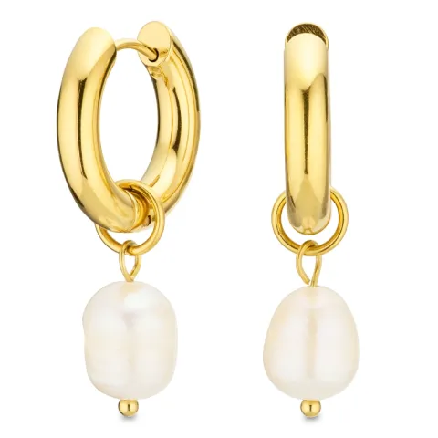 vandfaste creoler i forgyldt stål - OCEANA