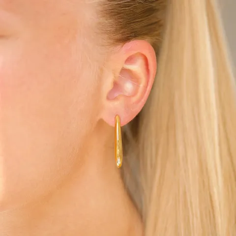 vandfaste halvcreoler i forgyldt stål - OCEANA