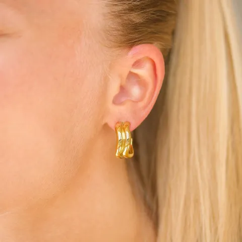 vandfaste øreringe i forgyldt stål - OCEANA