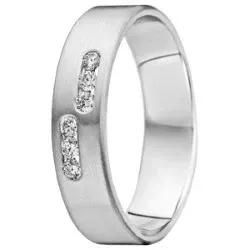 mat diamant vielsesring i 14 karat hvidguld 0,025 ct