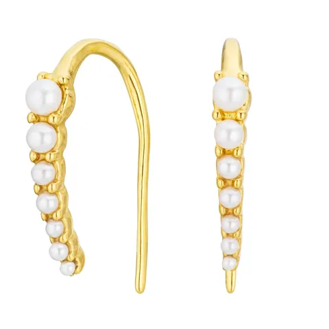 vandfaste perle øreringe i forgyldt stål - OCEANA