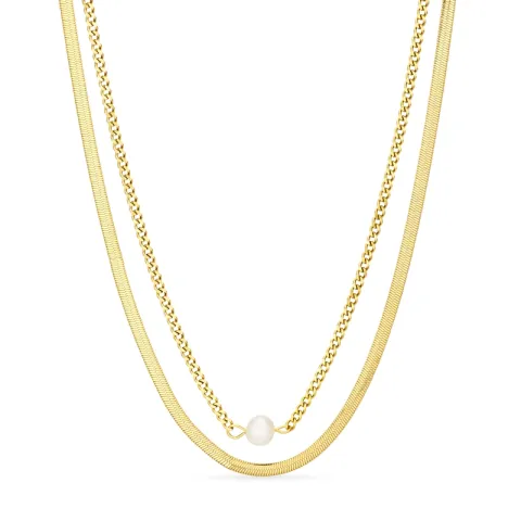 vandfast halskæde i forgyldt stål - OCEANA