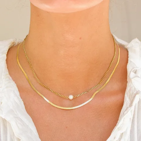 vandfast halskæde i forgyldt stål - OCEANA