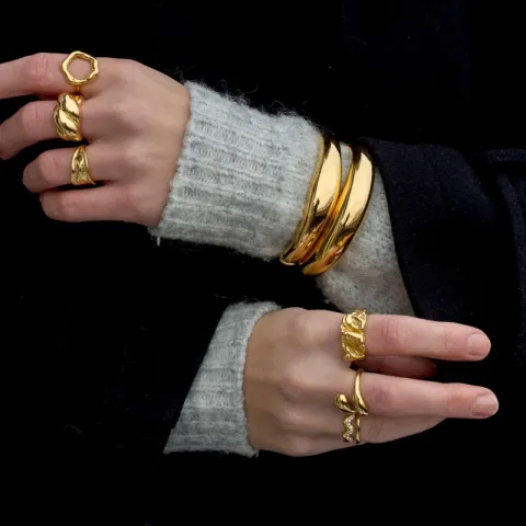 vandfast ring i forgyldt stål - OCEANA