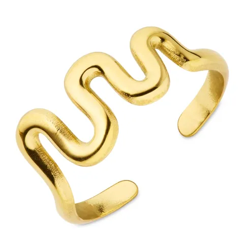 vandfast justerbar ring i forgyldt stål - OCEANA