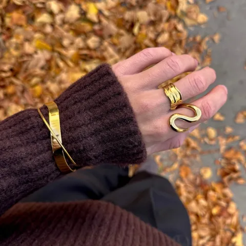 vandfast ring i forgyldt stål - OCEANA