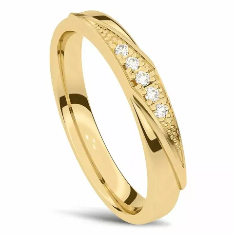 diamant vielsesring i 14 karat guld 0,001 ct