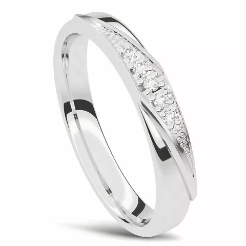 diamant vielsesring i 14 karat hvidguld 0,001 ct