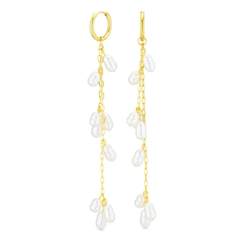 vandfaste perle øreringe i forgyldt stål - OCEANA