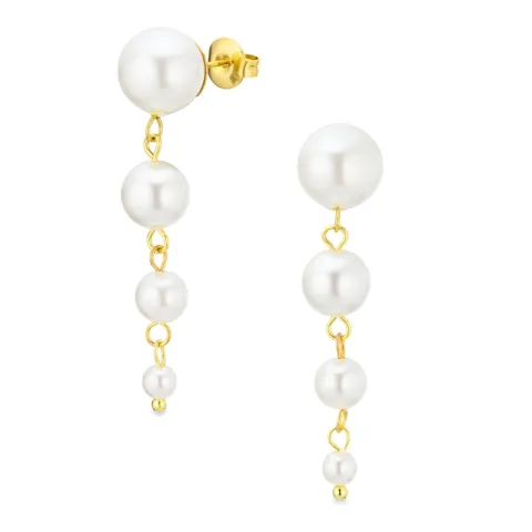 vandfaste perle øreringe i forgyldt stål - OCEANA