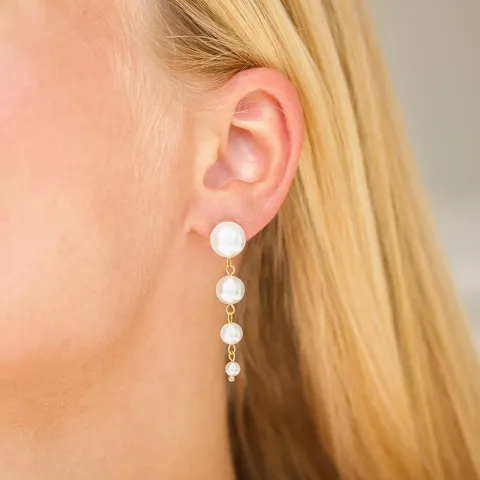 vandfaste perle øreringe i forgyldt stål - OCEANA