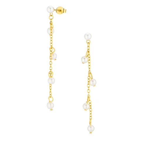 vandfaste perle øreringe i forgyldt stål - OCEANA