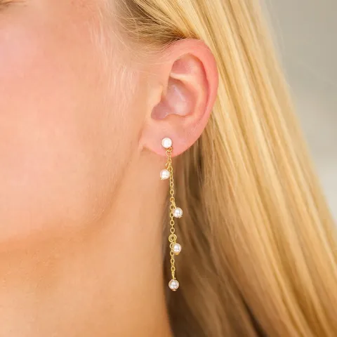 vandfaste perle øreringe i forgyldt stål - OCEANA