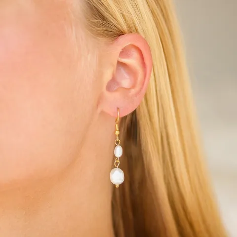 vandfaste perle øreringe i forgyldt stål - OCEANA