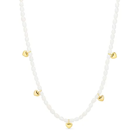 vandfast hjerte halskæde i forgyldt stål - OCEANA