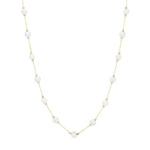 vandfast perle halskæde i forgyldt stål - OCEANA