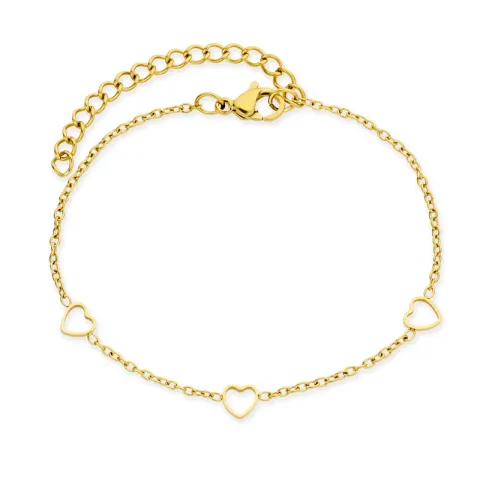 vandfast hjerte armbånd i forgyldt stål - OCEANA