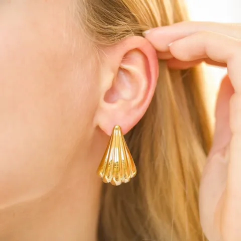 vandfaste øreringe i forgyldt stål - OCEANA