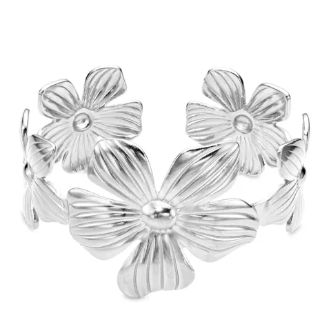 vandfast blomster armbånd i stål - OCEANA