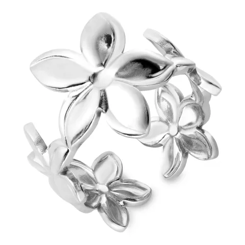 vandfast blomster ring i stål - OCEANA