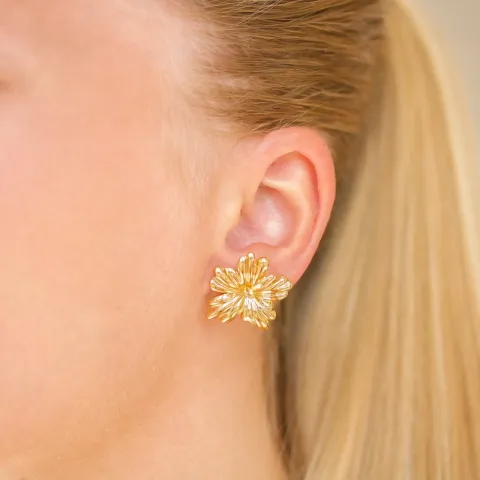 vandfaste blomster øreringe i forgyldt stål - OCEANA