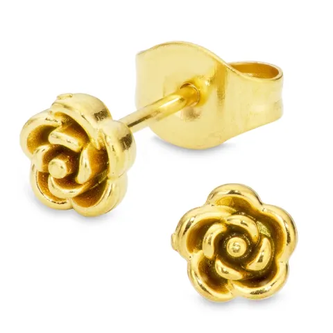 vandfaste blomster øreringe i forgyldt stål - OCEANA