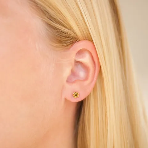 vandfaste blomster øreringe i forgyldt stål - OCEANA