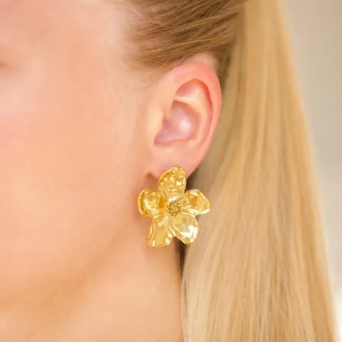 vandfaste blomster øreringe i forgyldt stål - OCEANA