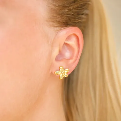 vandfaste blomster øreringe i forgyldt stål - OCEANA