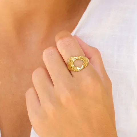 vandfast ring i forgyldt stål - OCEANA