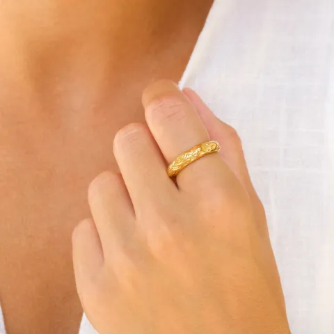 vandfast ring i forgyldt stål - OCEANA