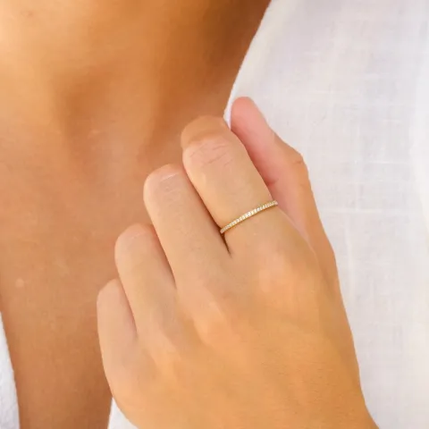 vandfast zirkon ring i forgyldt stål - OCEANA