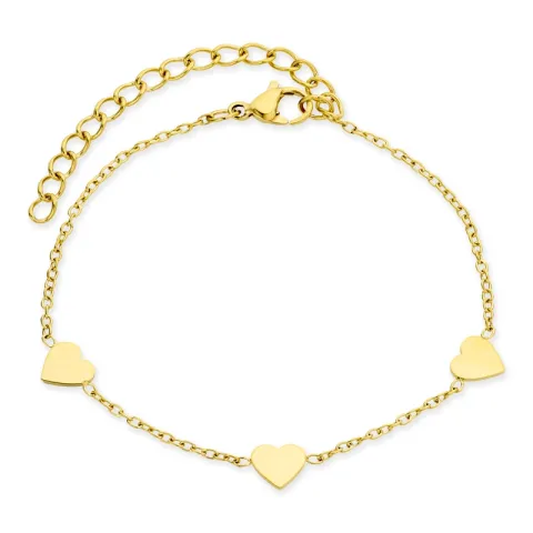 vandfast hjerte armbånd i forgyldt stål - OCEANA