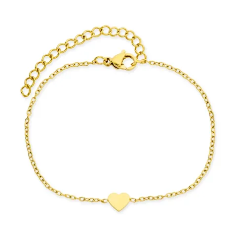 vandfast hjerte armbånd i forgyldt stål - OCEANA