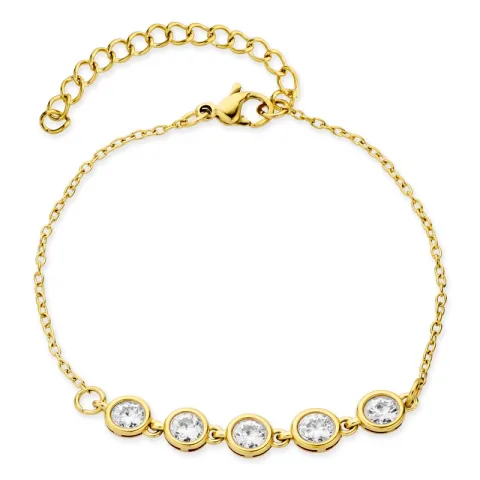 vandfast zirkon armbånd i forgyldt stål - OCEANA