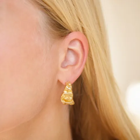 vandfaste halvcreoler i forgyldt stål - OCEANA