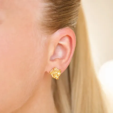 vandfaste øreringe i forgyldt stål - OCEANA