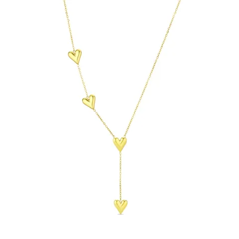 vandfast hjerte halskæde i forgyldt stål - OCEANA