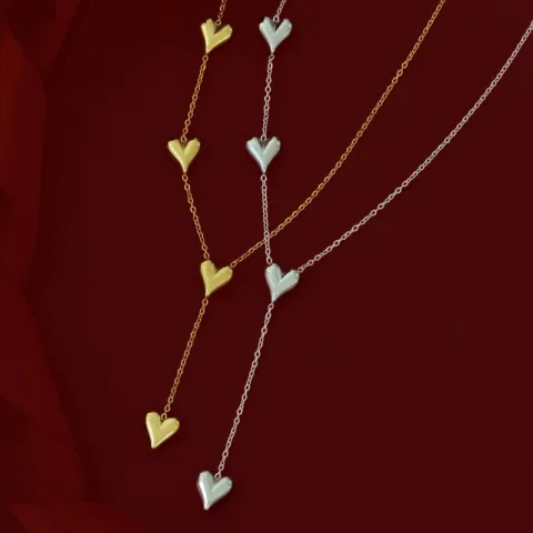 vandfast hjerte halskæde i stål - OCEANA