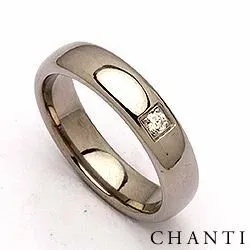 Vielsesring i titanium 0,05 ct