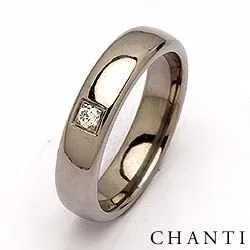 Vielsesring i titanium 0,05 ct