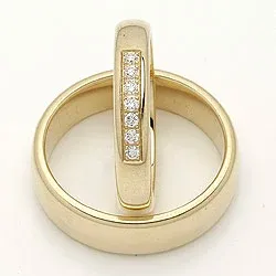 Vielsesringe i 14 karat guld 0,116 ct