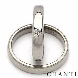 Vielsesringe i titanium 0,03 ct