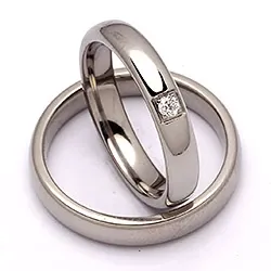 Vielsesringe i titanium 0,05 ct