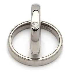 Vielsesringe i titanium 0,05 ct