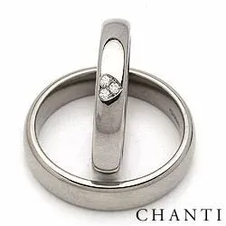 Vielsesringe i titanium 0,03 ct