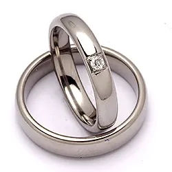 Vielsesringe i titanium 0,05 ct